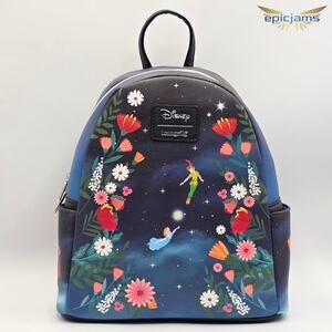 Loungefly Disney Peter Pan Floral Mini Backpack New